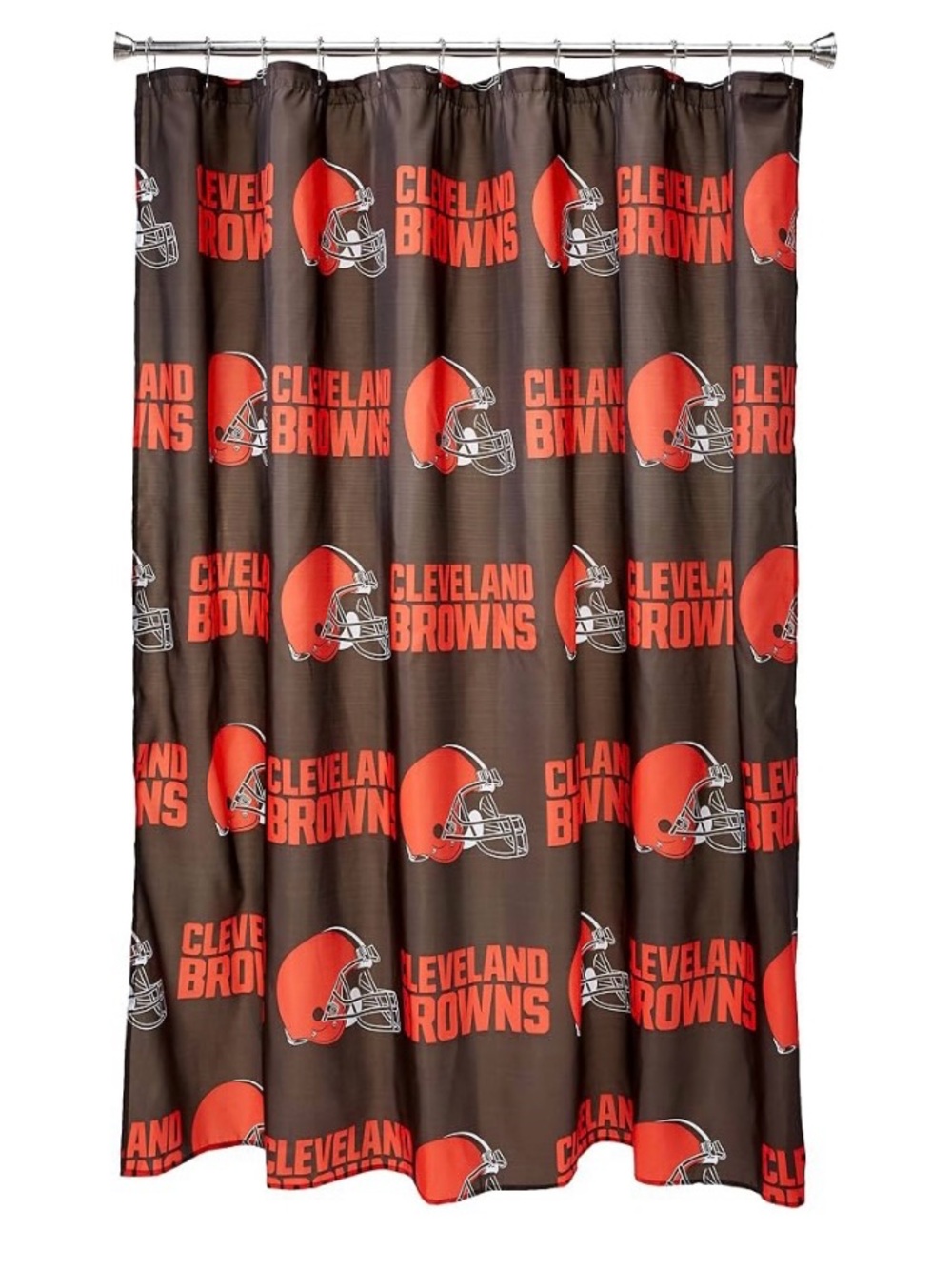 Cleveland Browns Shower Curtain - Brown & Orange NFL Fan Bath Curtain